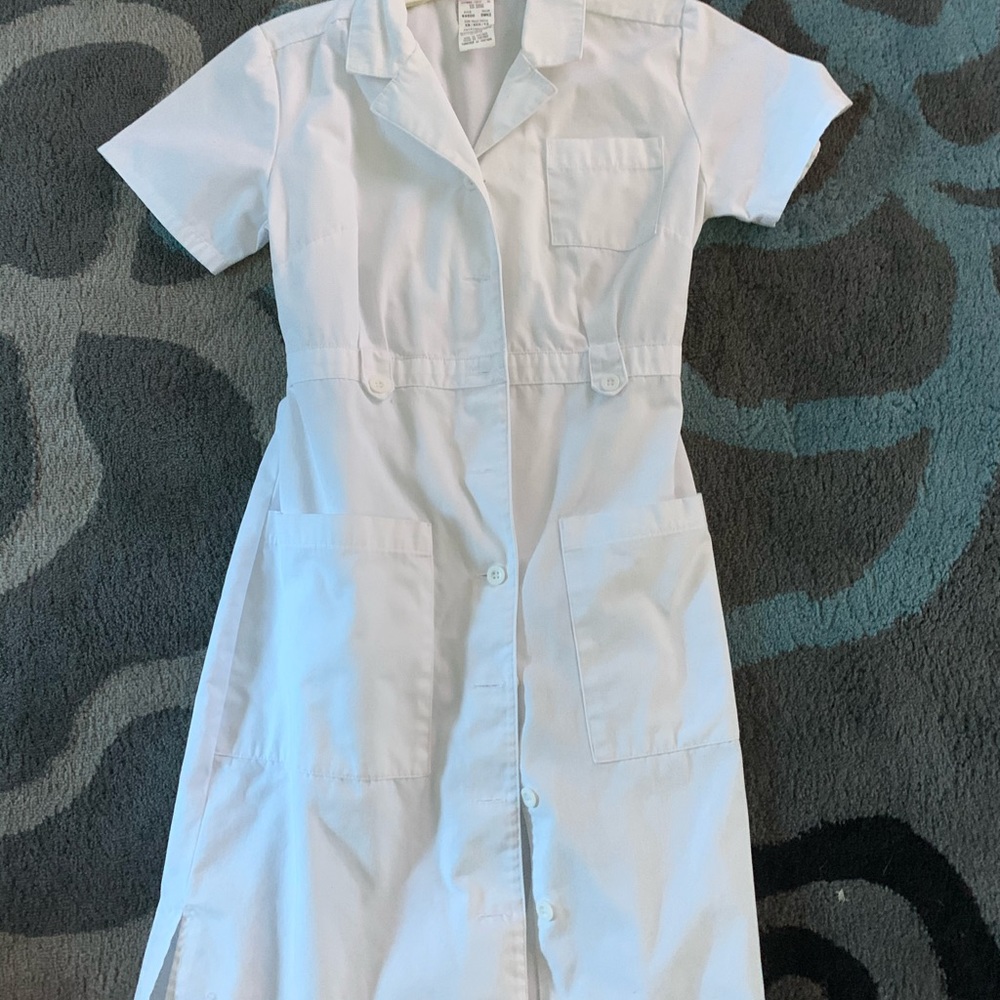 White scrub dress